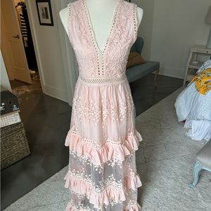 Lula’s lace over blush evening gown. (NWT)